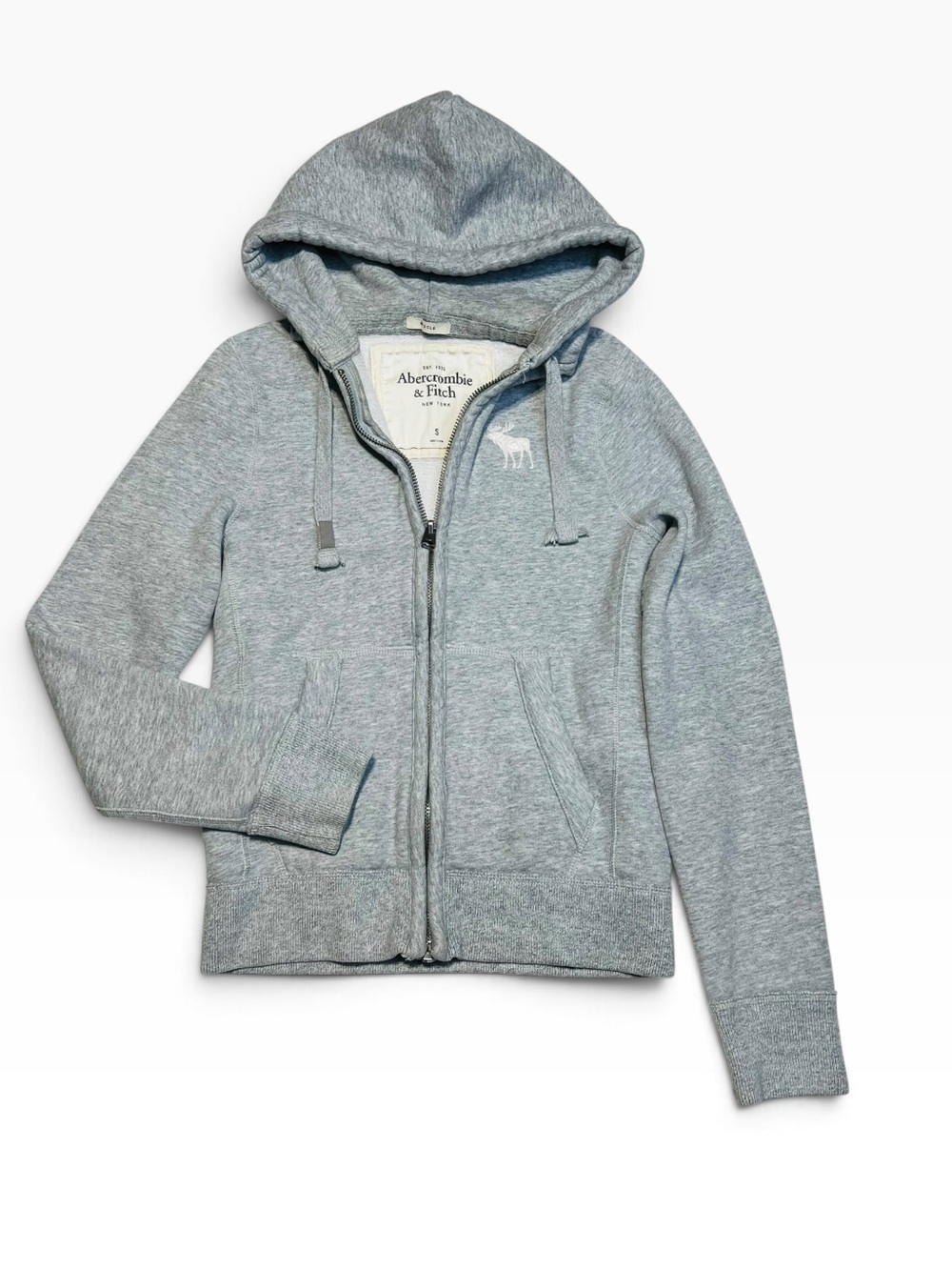 Abercrombie & Fitch Light Gray Zip-Up Hoodie size S